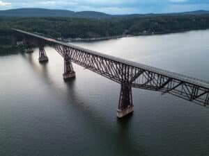 view of walkway over the hudson